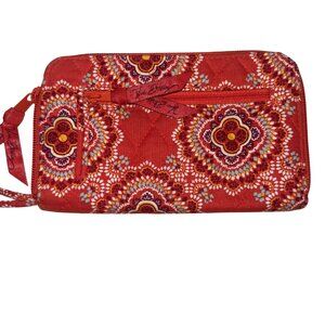 Vera Bradley Paprika Zip Around Womens Wallet Paisley pattern